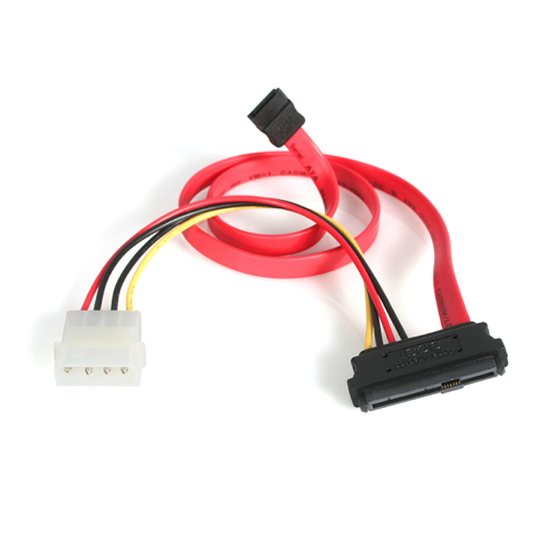 StarTech SAS729PW18 18in SAS 29 Pin to SATA Cable with LP4 Power